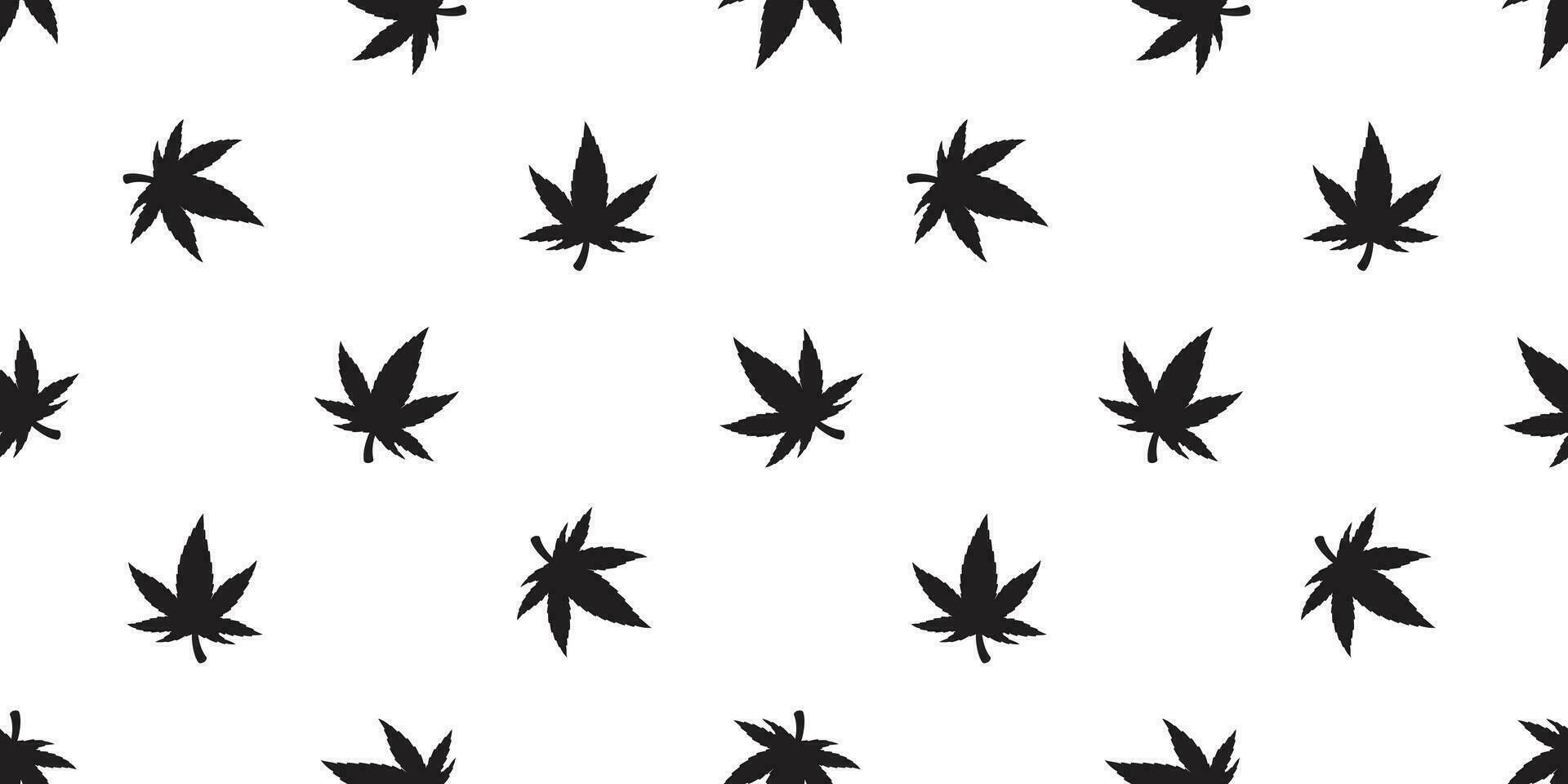 Marijuana seamless pattern weed vector cannabis leaf scarf isolated repeat wallpaper tile background plant