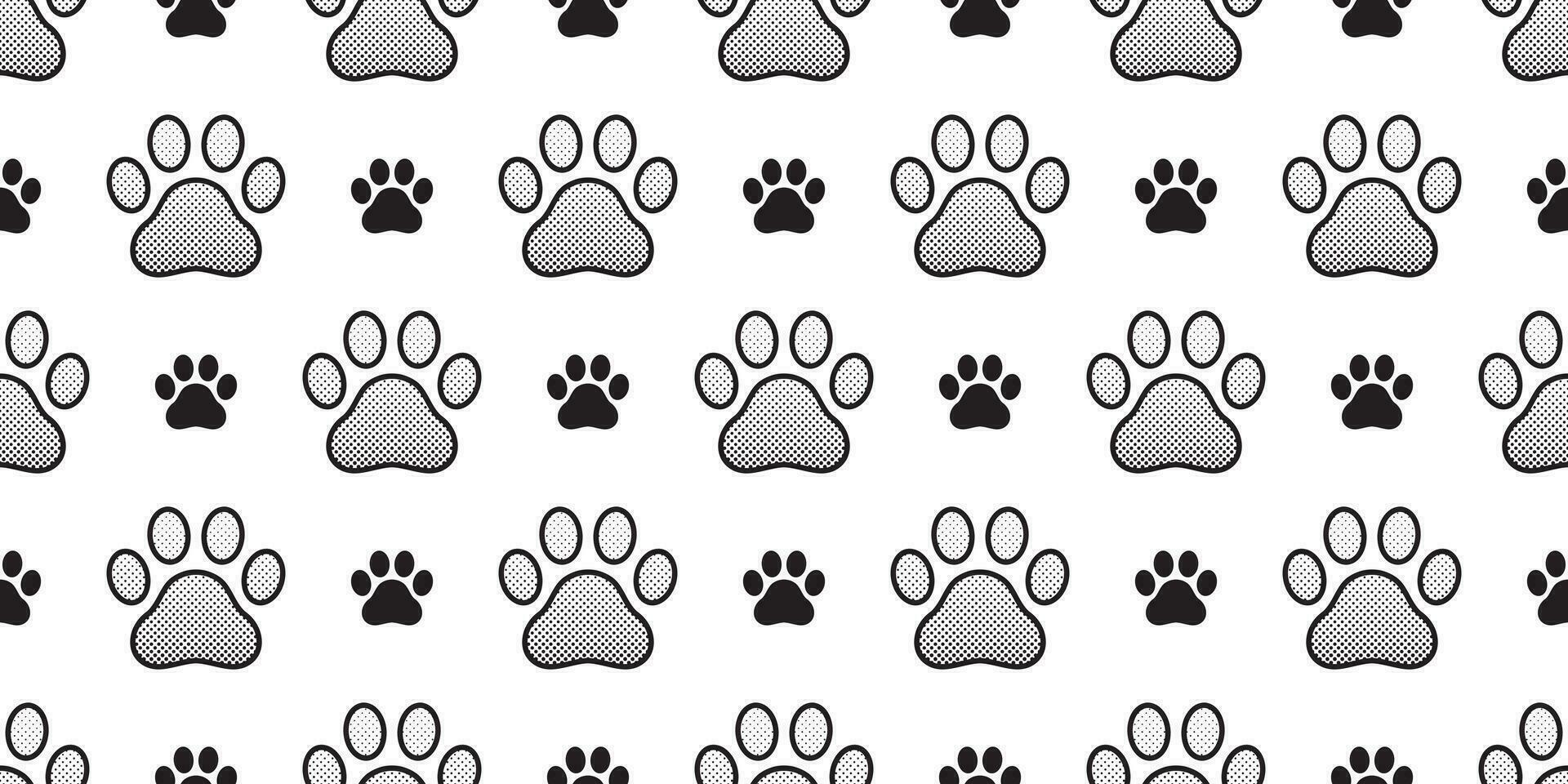 Dog Paw seamless pattern vector footprint scarf isolated cartoon screentone comic french bulldog repeat wallpaper tile background illustration doodle