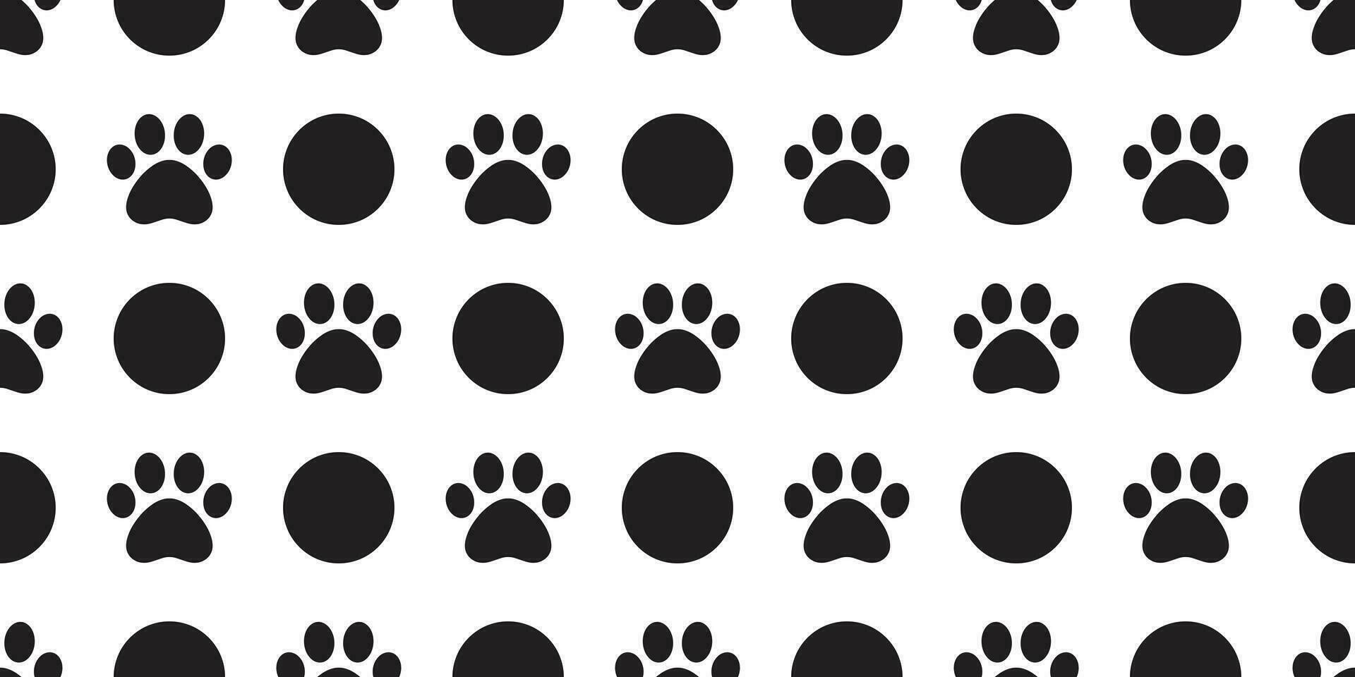 Dog Paw seamless pattern vector polka dot footprint pet scarf isolated cartoon cat repeat wallpaper tile background