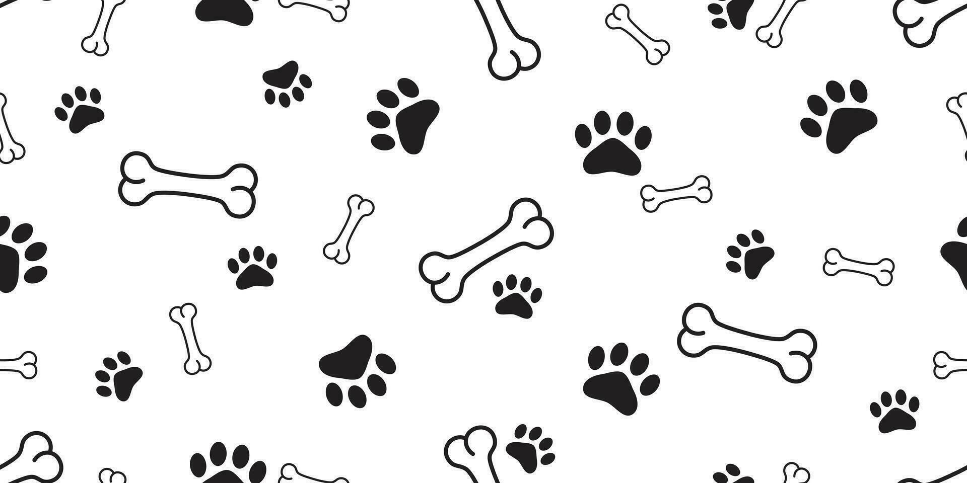 dog paw seamless pattern vector bone french bulldog pet tile background wallpaper repeat scarf isolated cartoon illustration