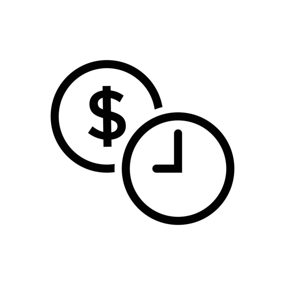 Time Is Money Icon illustration line vector