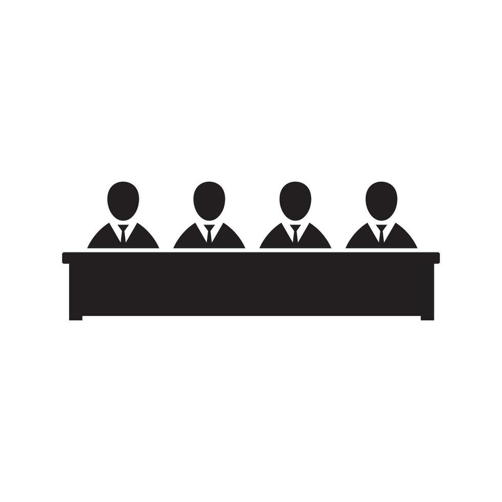 Audience, tribunal pictogram. Isolated vector icon on white background.