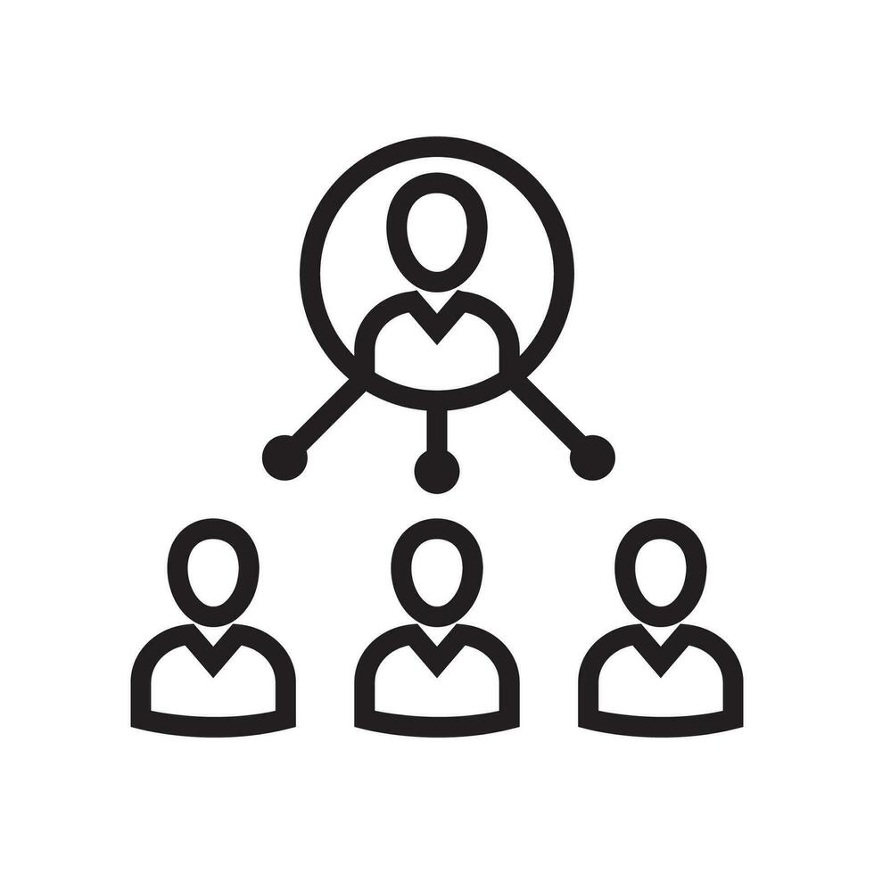 Coordinating line icon with people vector