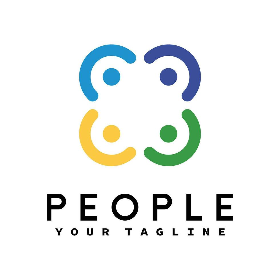 People Care Logo With Plus Symbol vector