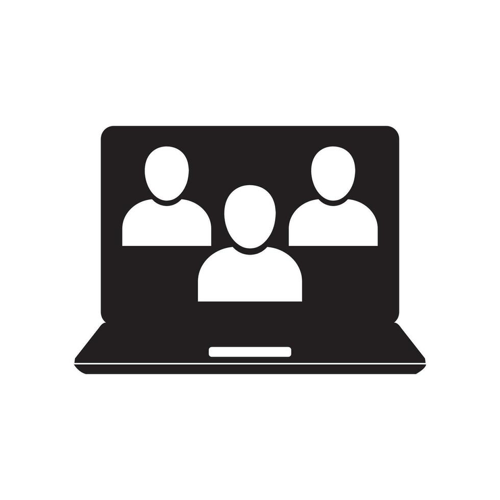 Technical support icon. Computer service. Gears screen laptop. Isolated vector illustration in flat style.