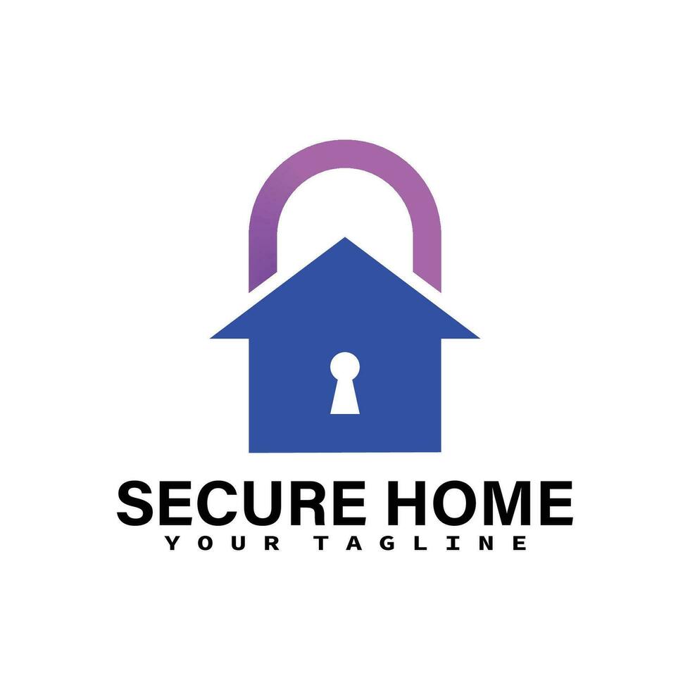 Home security logo design, home protector logo vector template.
