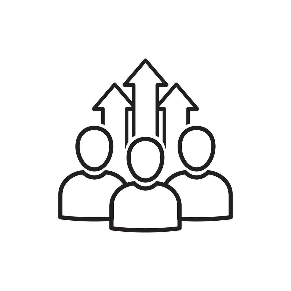 team growth and development icon on white, line vector 26302169 Vector