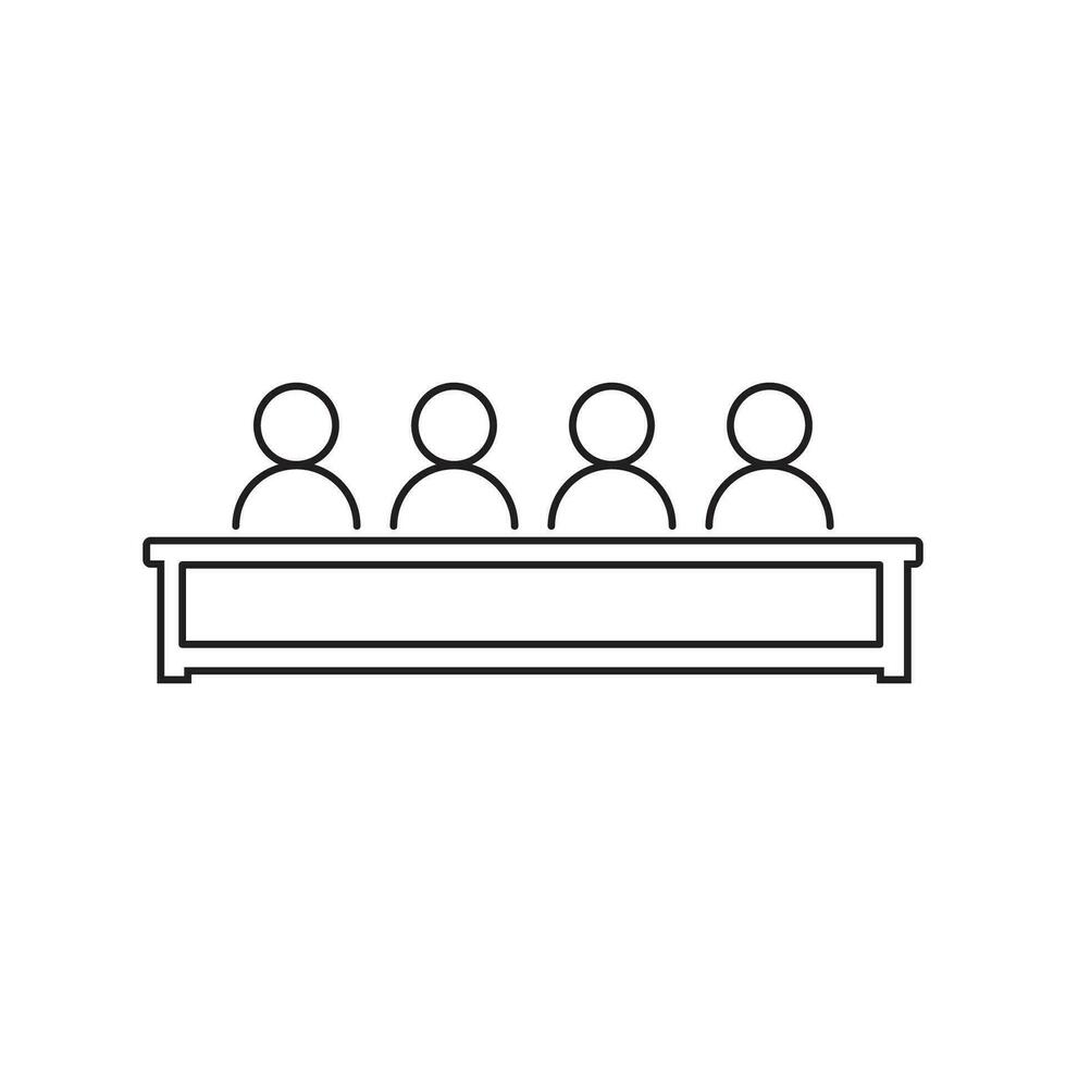 Jury thin line icon, court and law, tribunal sign, vector graphics, a linear pattern on a white background.