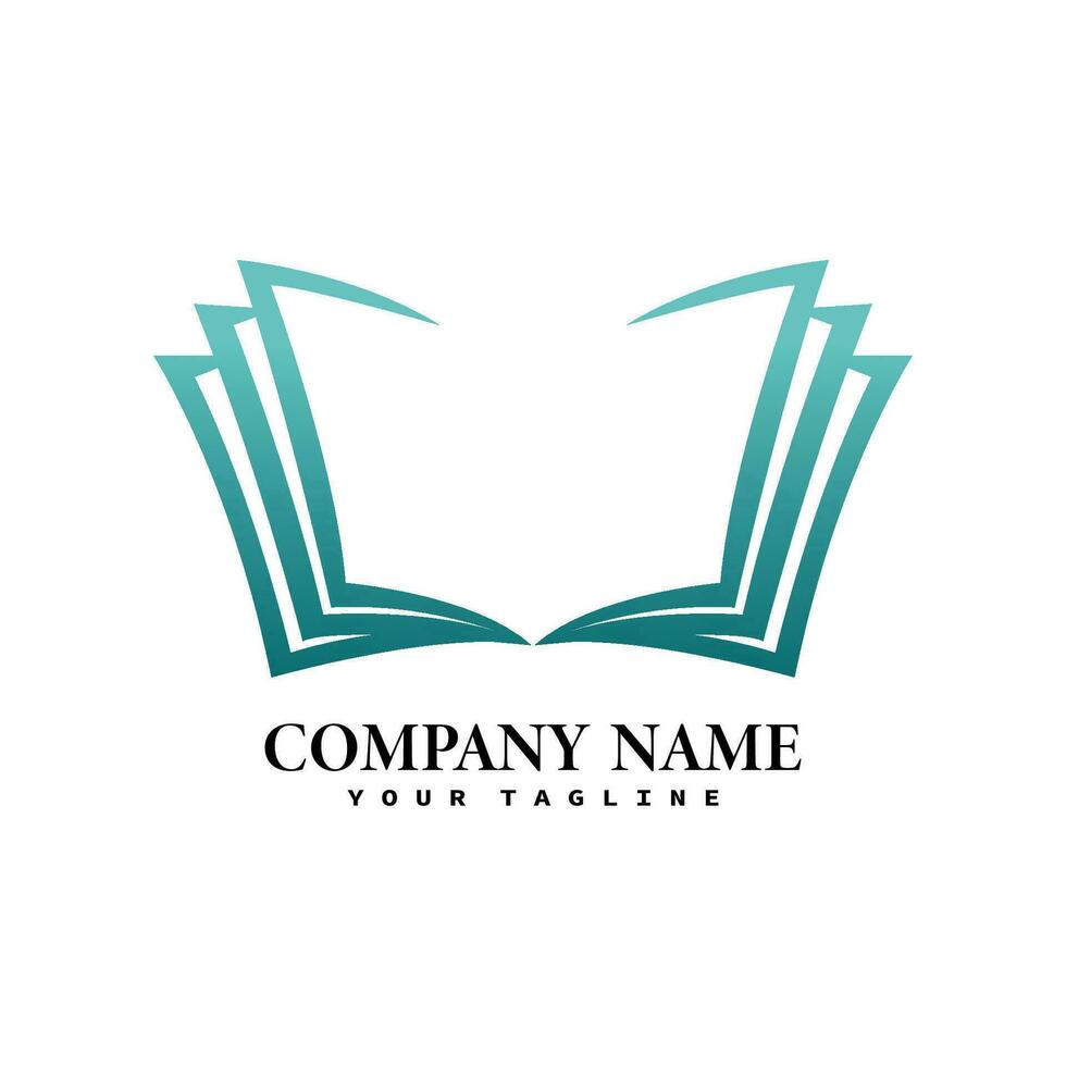 education book shop store vector logo design template. Open book education logo vector image symbol Illustration design template