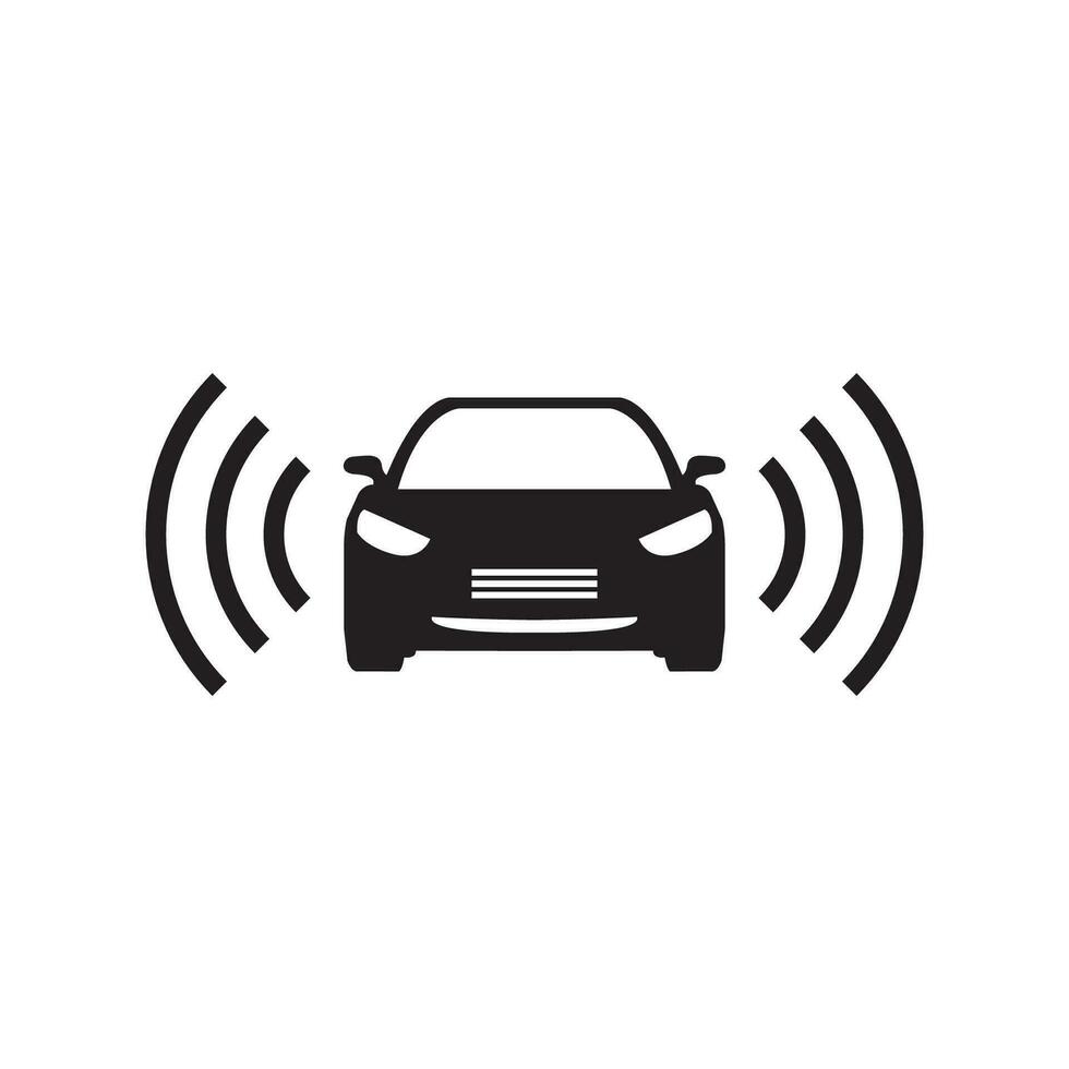 Smart car icon in black simple design on an isolated background. EPS 10 vector. vector