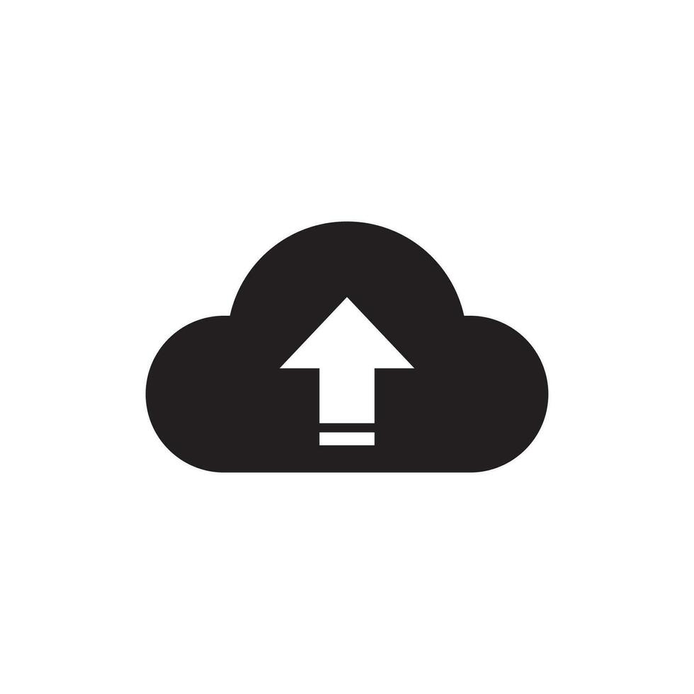 Backup Upload Icon Isolated on Black and White Vector Graphic