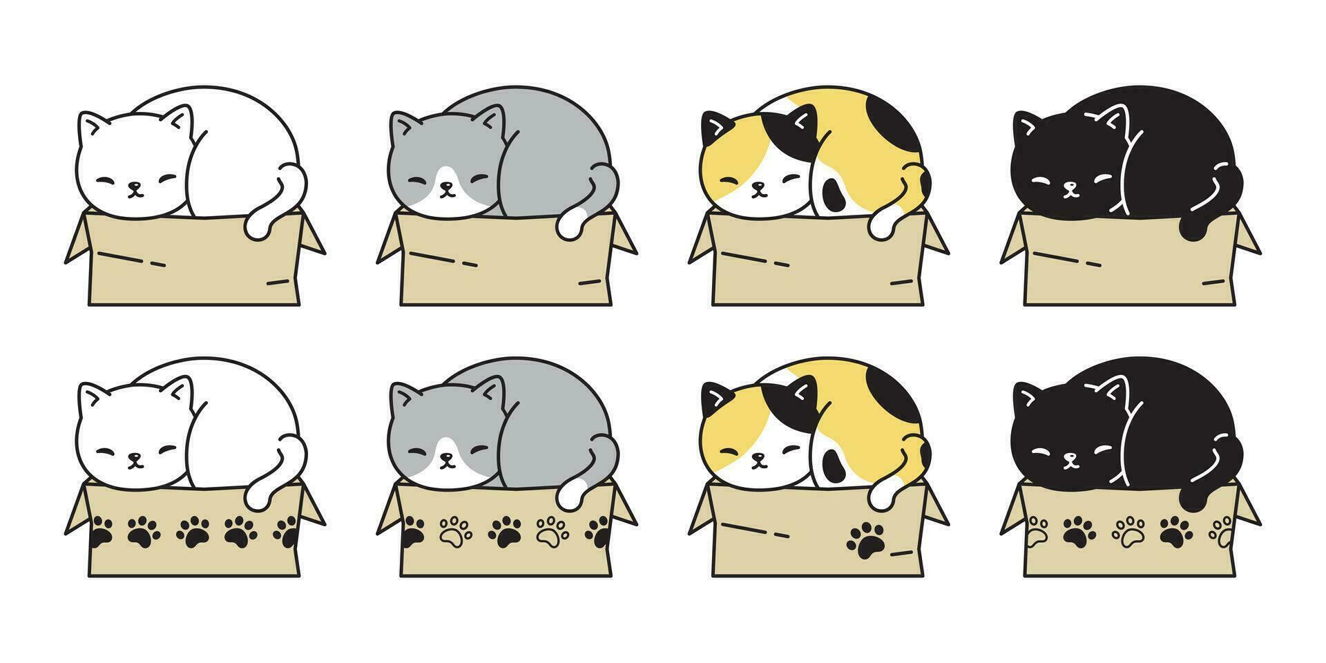 cat vector icon kitten box calico logo character cartoon ginger symbol illustration