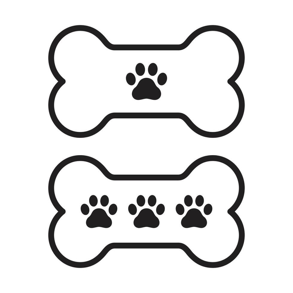 Dog bone icon vector paw logo footprint pet Halloween french bulldog character cartoon symbol sign illustration