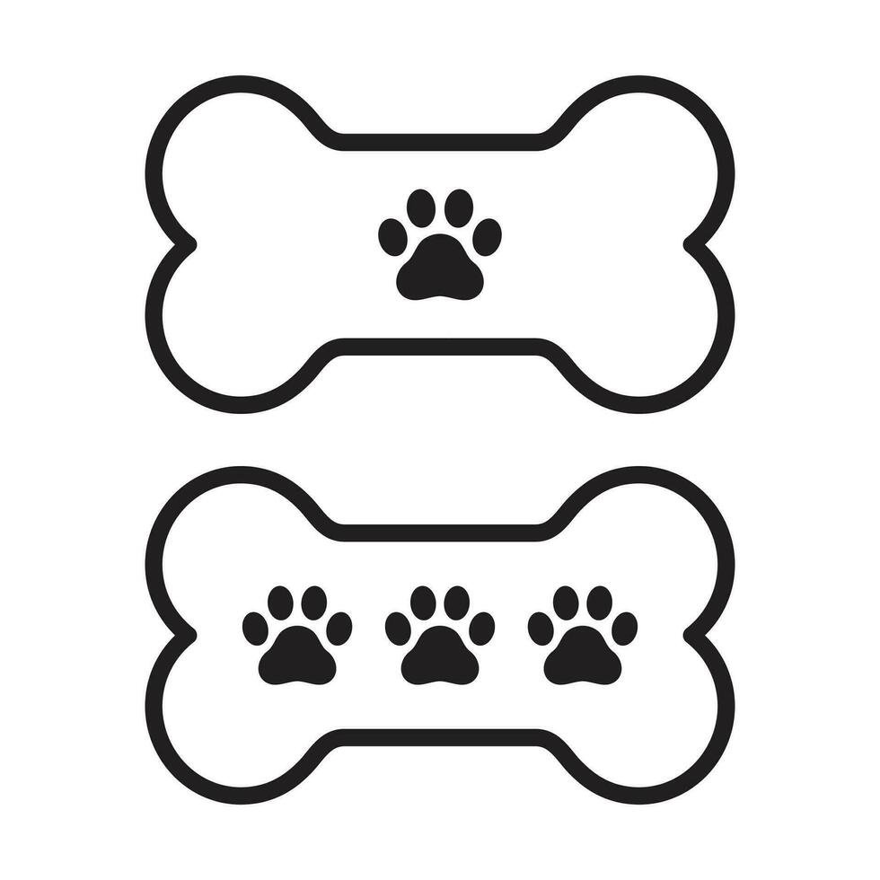 Dog bone icon vector paw logo footprint pet Halloween french bulldog character cartoon symbol sign illustration