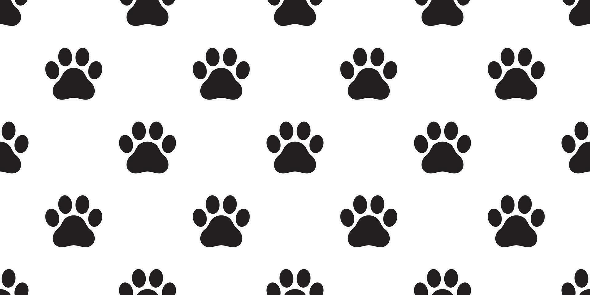 Dog Paw seamless vector footprint pattern kitten puppy tile background repeat wallpaper isolated illustration