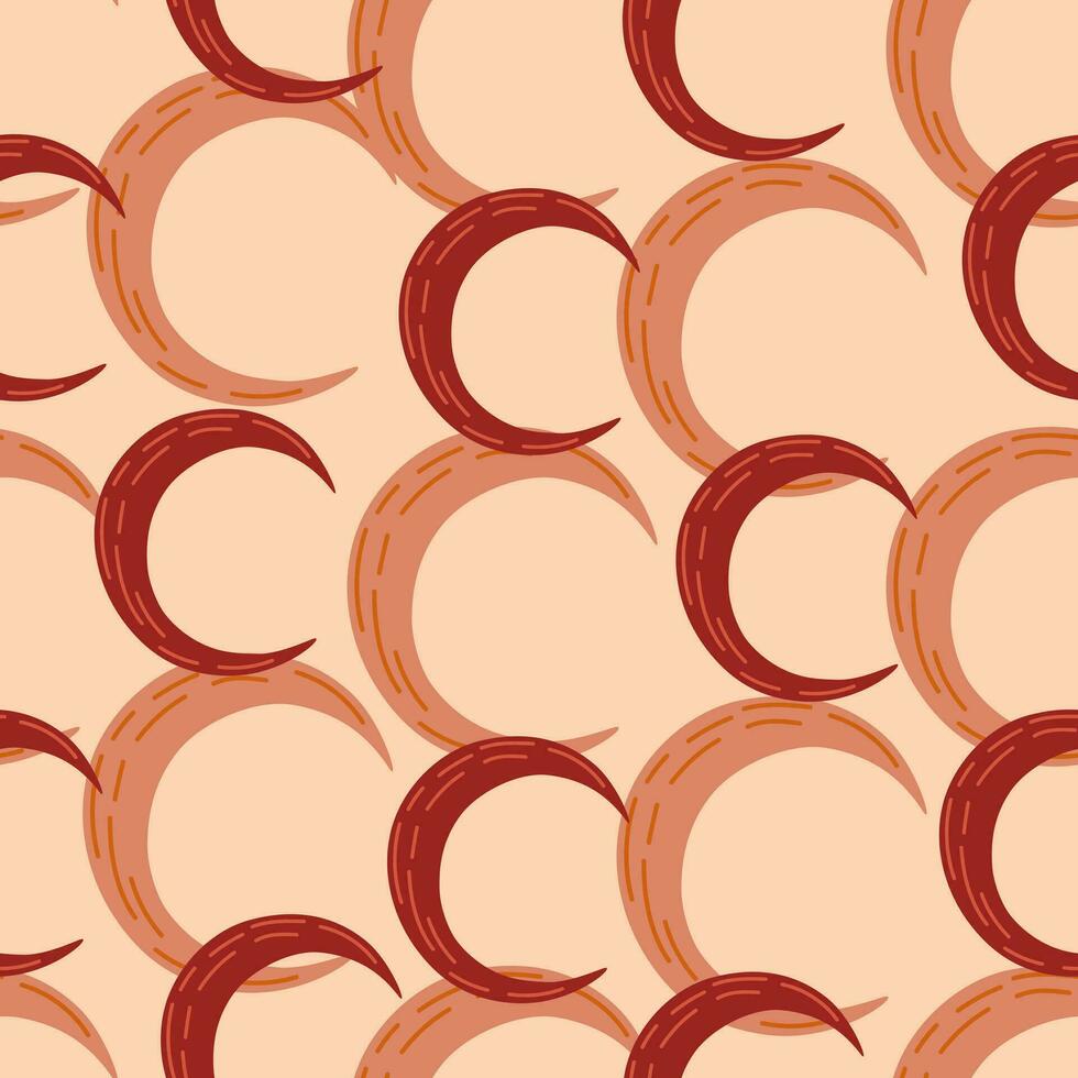 Simple moon silhouettes seamless pattern. vector