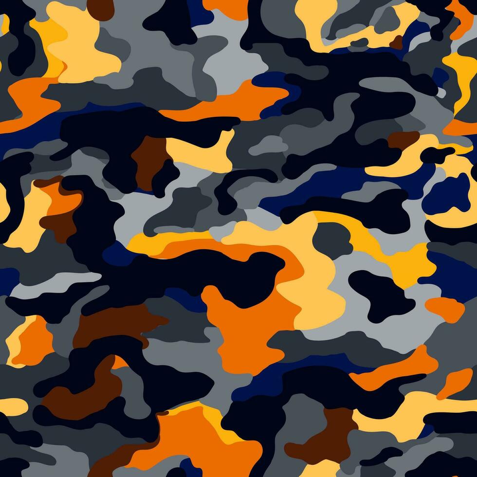 Abstract grey colors camouflage seamless pattern. Military camo endless wallpaper. vector