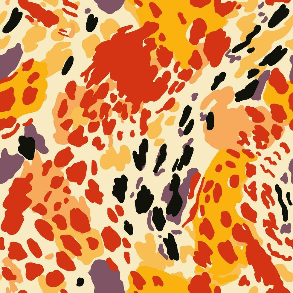 resumen texturizado leopardo piel sin costura modelo. creativo animal piel fondo de pantalla. salvaje africano gatos camuflaje antecedentes. vector