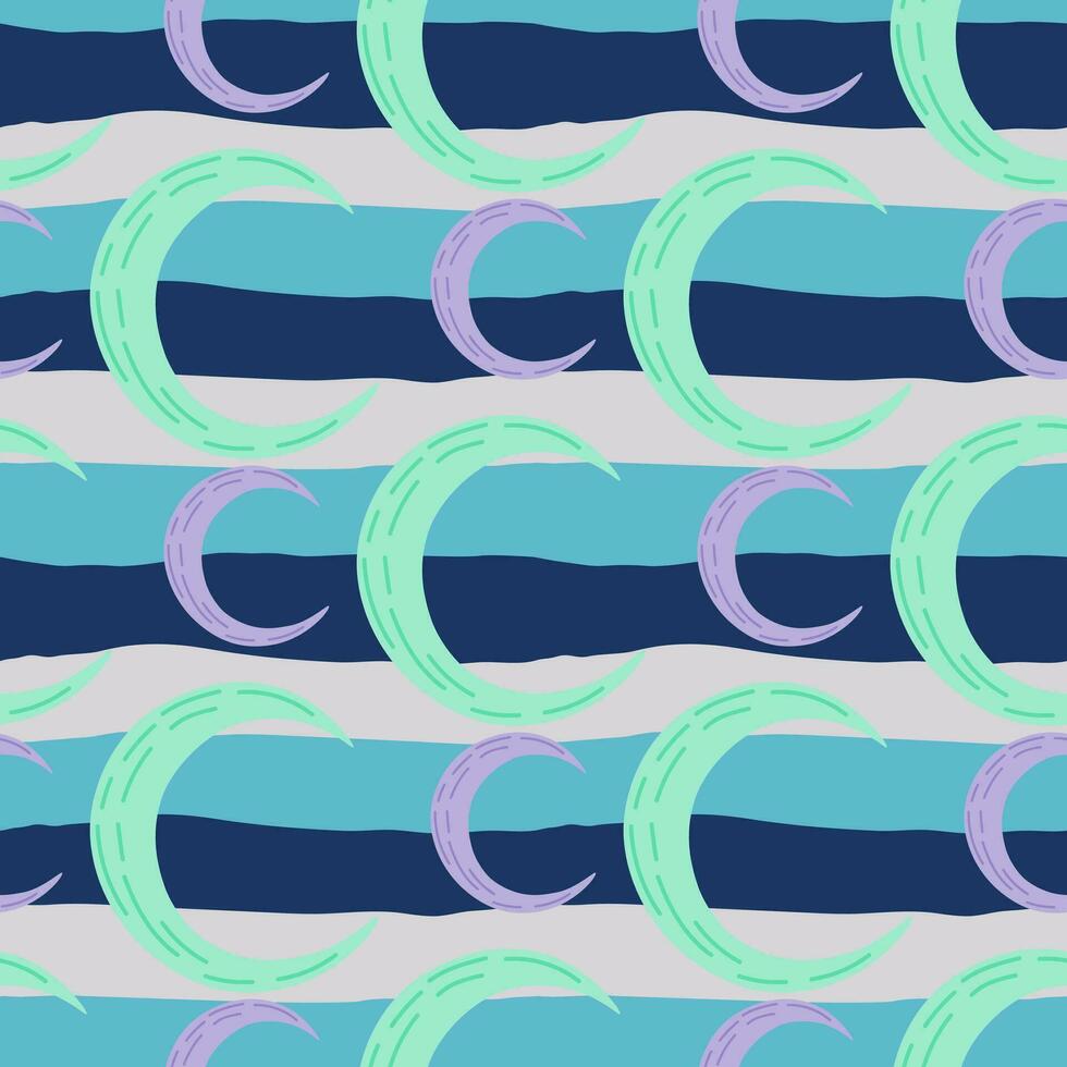 Simple moon silhouettes seamless pattern. vector