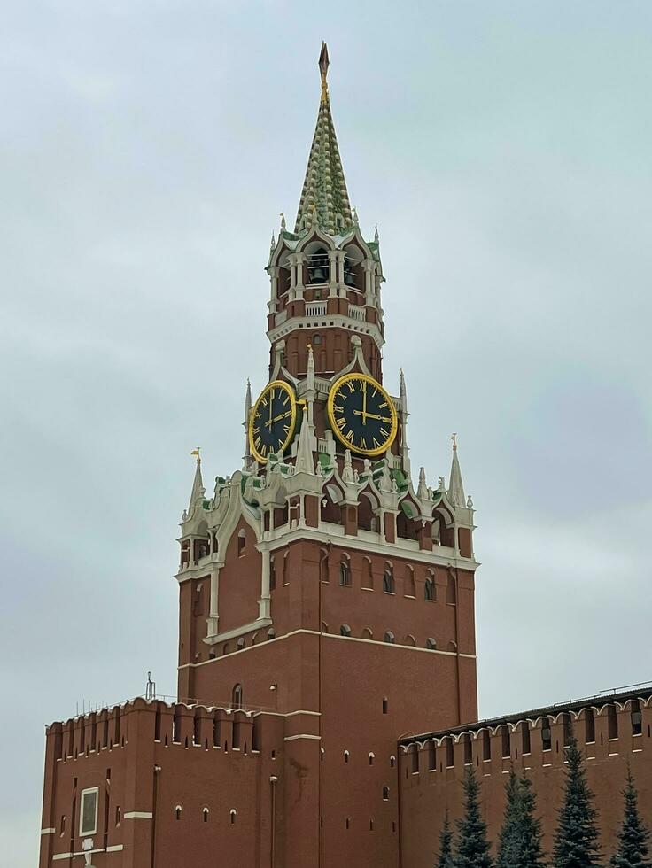 Moscow, Russia - February 24 , 2023 Spasskaya Tower of the Kremlin photo