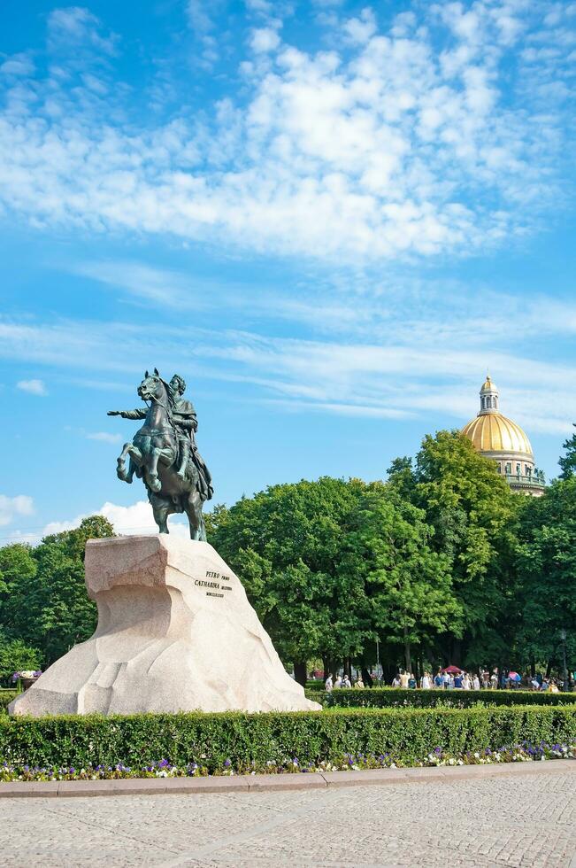 St. Petersburg, Russia - August 16 , 2022 Monument Bronze Horseman photo