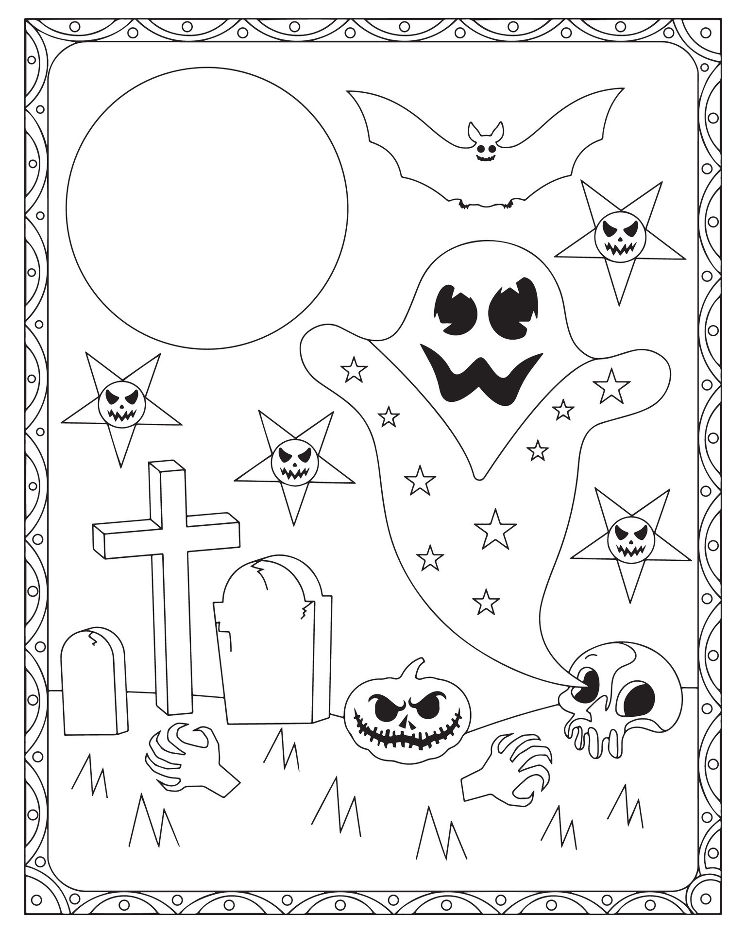 Halloween Coloring Pages for kids, Halloween Ghost Coloring pages for ...