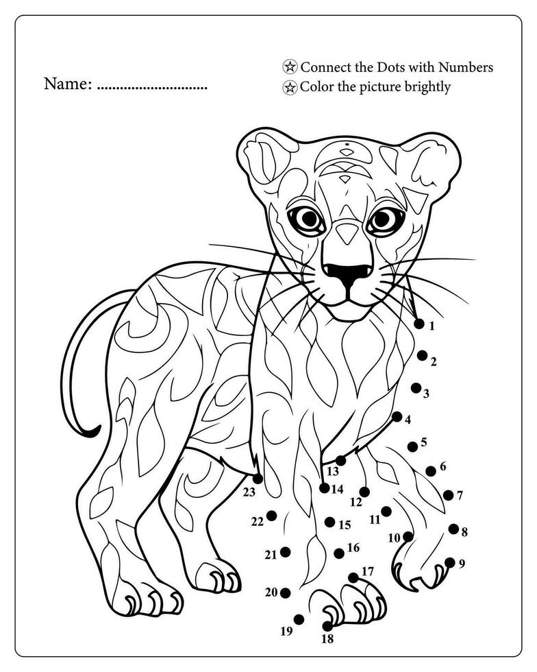 Cute Animals Dot To Dot Pages for Kids, Coloring pages for Kids vector