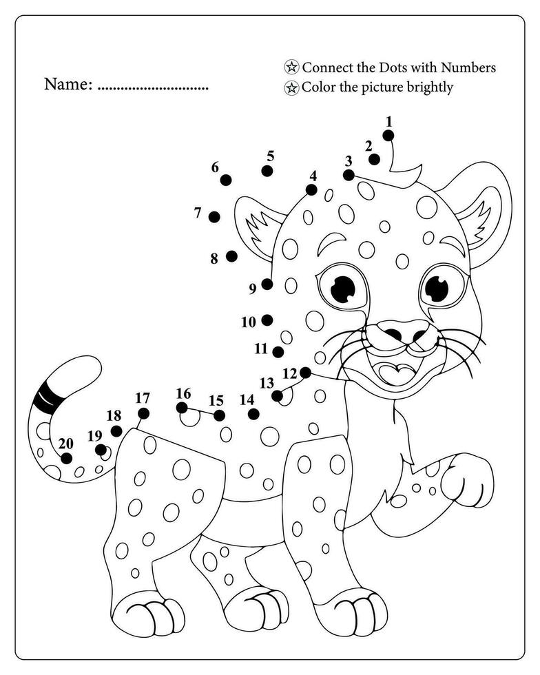 Cute Animals Dot To Dot Pages for Kids, Coloring pages for Kids vector