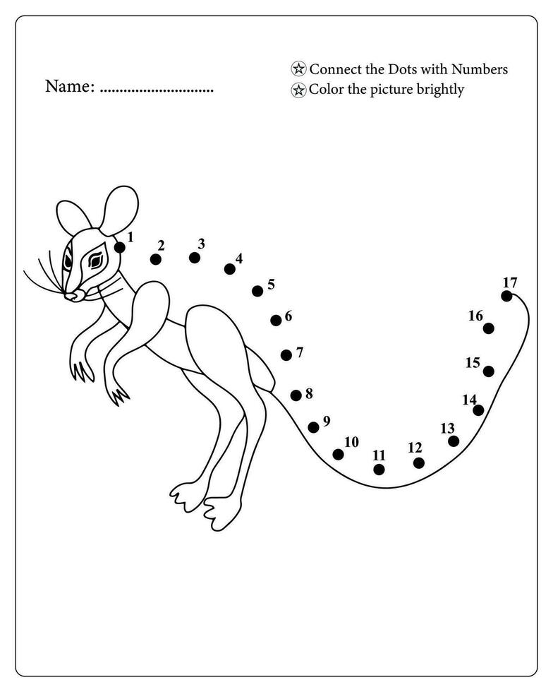 Cute Animals Dot To Dot Pages for Kids, Coloring pages for Kids vector