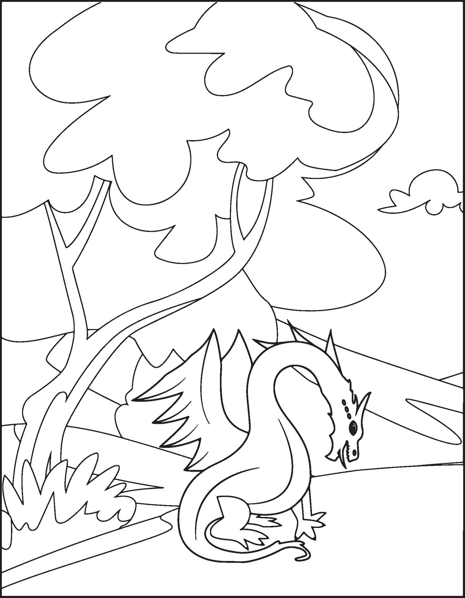 Dragon Coloring Pages For Kids 26303019 Vector Art at Vecteezy