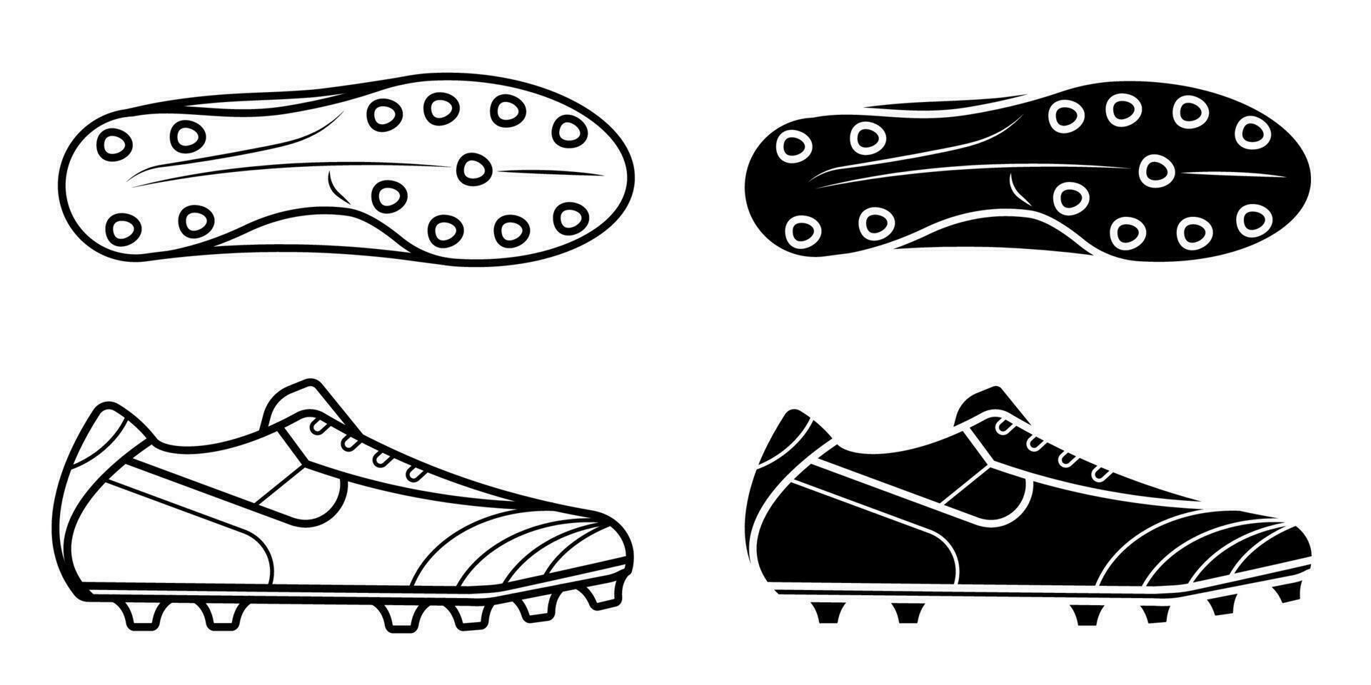 par de clásico fútbol, fútbol americano bota, claveteado zapatilla de deporte icono. aislado vector en blanco antecedentes