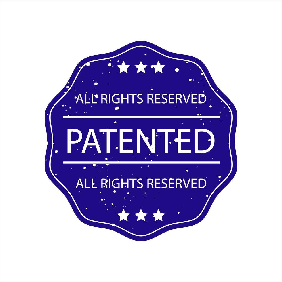 patentado sello intelectual propiedad protegido todas derechos reservado Insignia en papel textura aislado vector