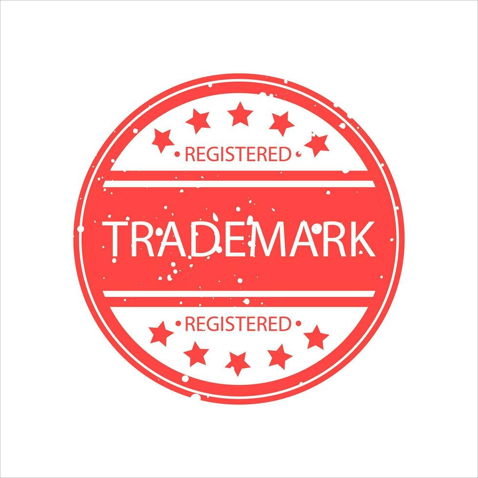 TRADEMARK Registered Seal Intellectual Property Protected Badge Isolated Vector