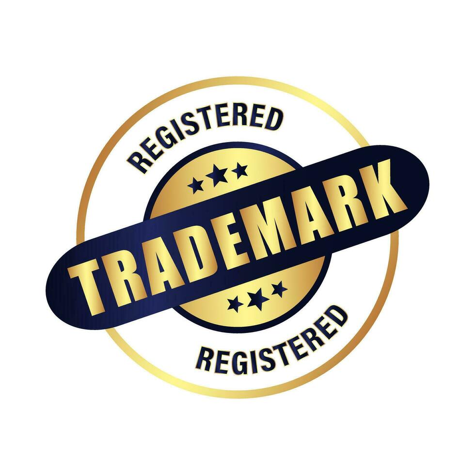 Trademark Registered Seal. Intellectual Property Protected Emblem Isolated Vector