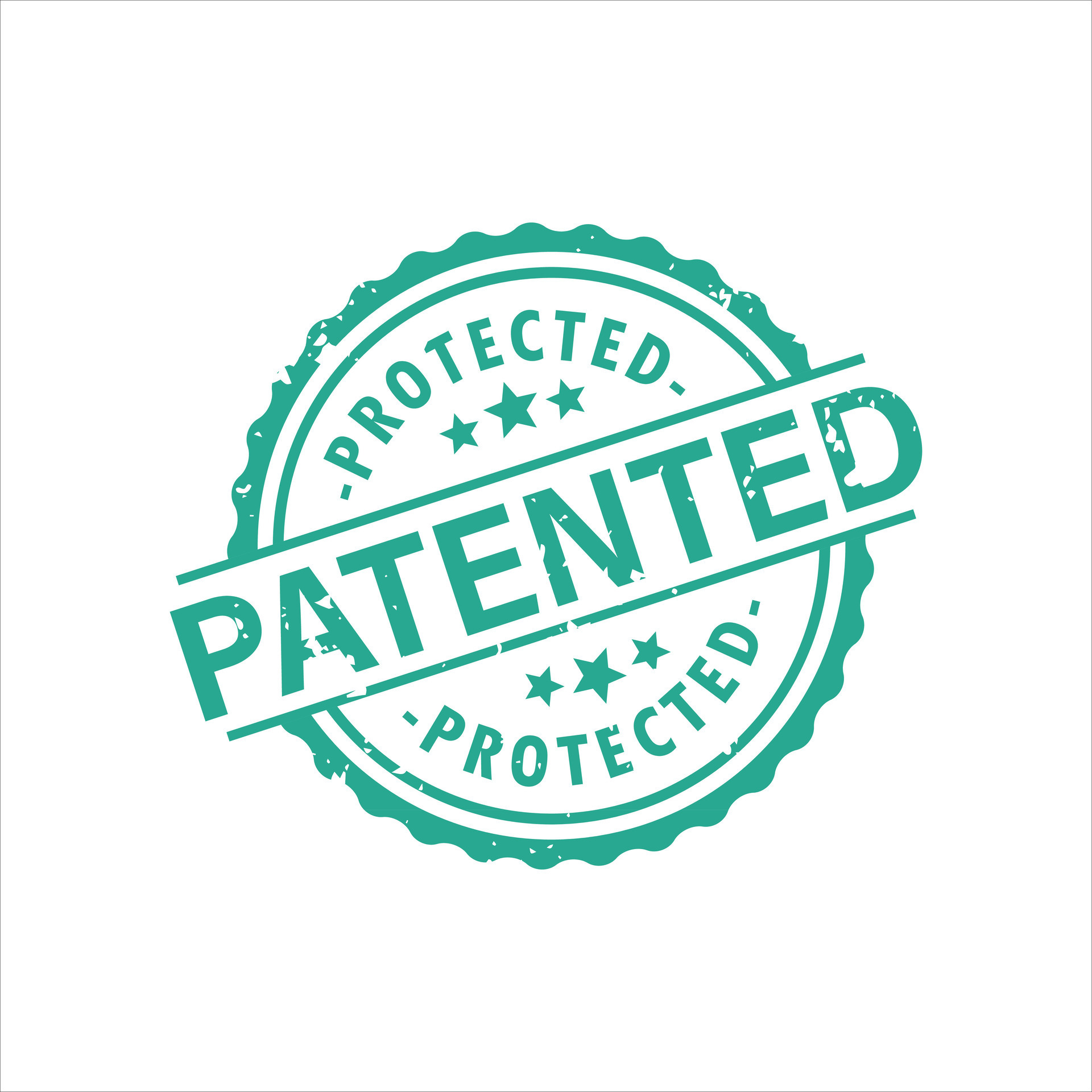 Patented Protected Seal Intellectual Property Protected Stamp Isolated