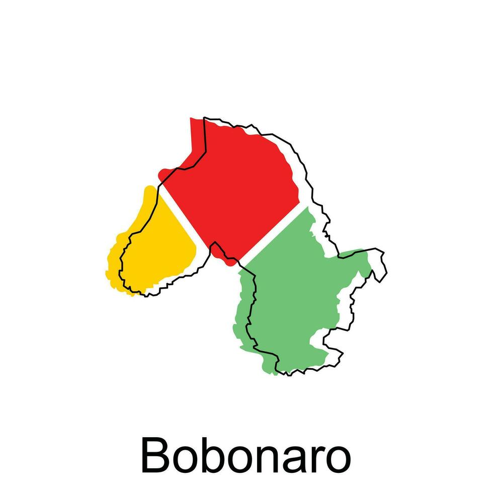 Map of Bobonaro vector design template, national borders and important cities illustration