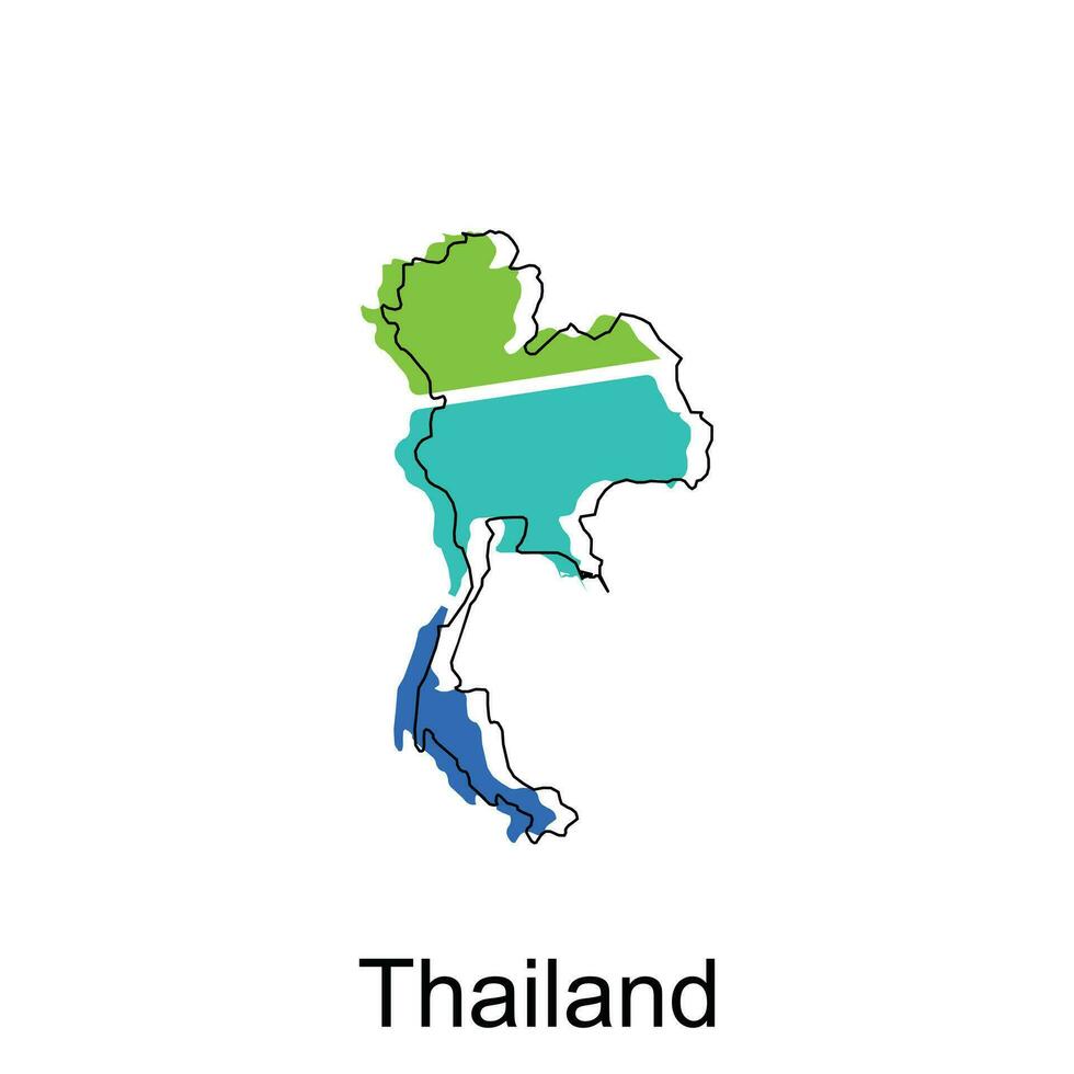 vector map of Thailand modern outline, High detailed vector vector map of Thailand modern outline, High detailed vector