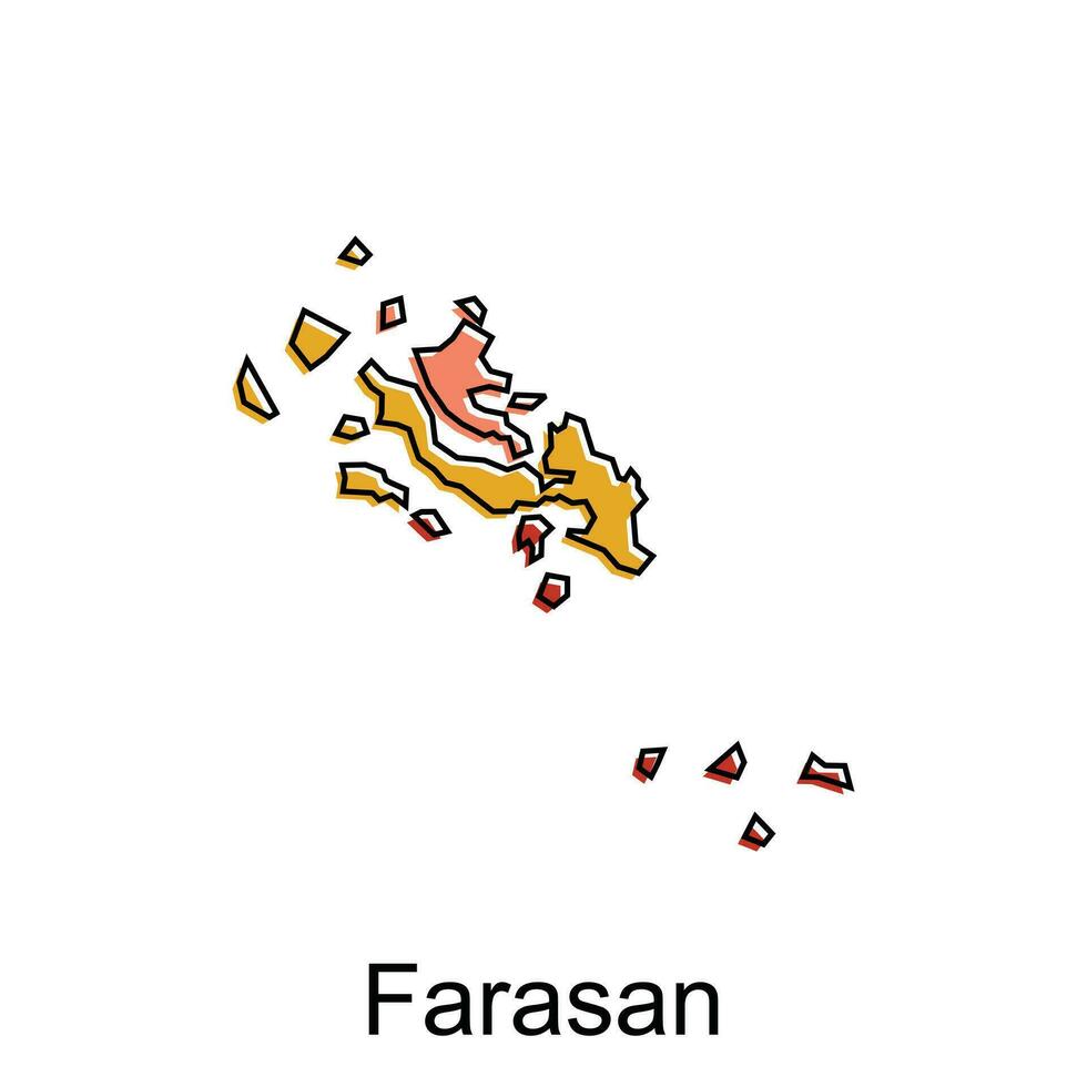 mapa de farasán vistoso moderno vector diseño plantilla, nacional fronteras y importante ciudades ilustración