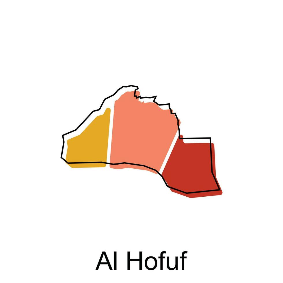 Map of Al Hofuf design template, World Map International vector template with outline graphic sketch style isolated on white background