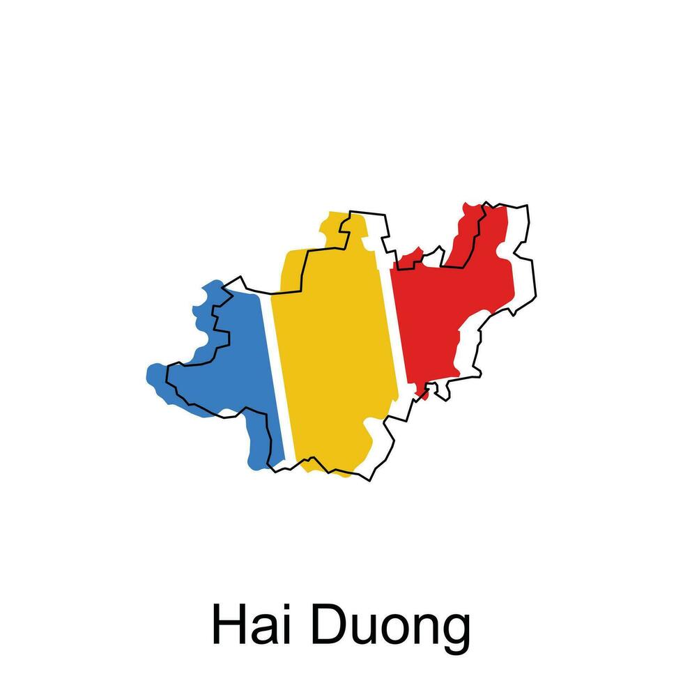 Map of Hai Duong vector design template, World Map International vector template with outline graphic sketch style isolated on white background