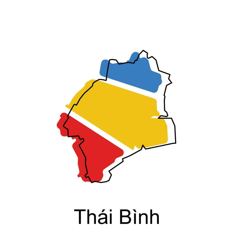 Map of Thai Binh vector design template, World Map International vector template with outline graphic sketch style isolated on white background