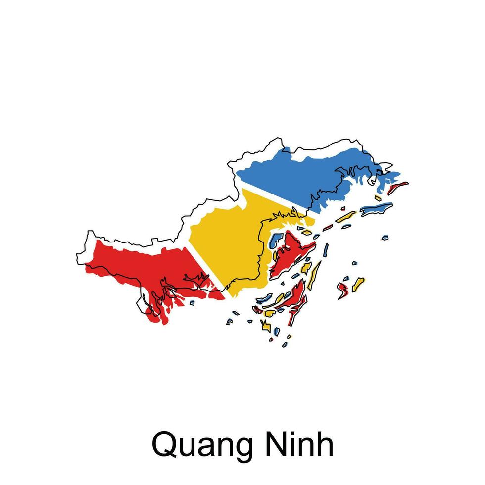 mapa de quang ninh vector diseño plantilla, mundo mapa internacional vector modelo con contorno gráfico bosquejo estilo aislado en blanco antecedentes