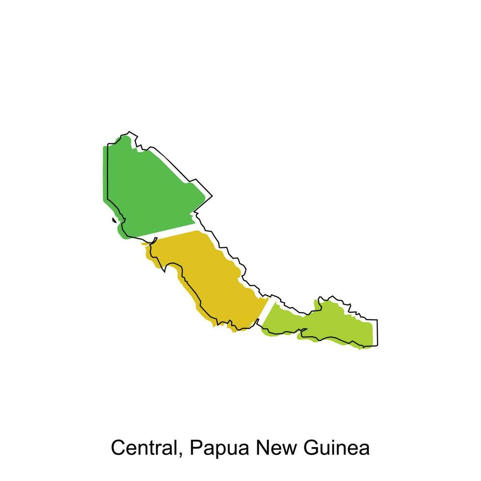 Map of Central, Papua New Guinea modern outline, High detailed vector  illustration vector Design Template, suitable for your company