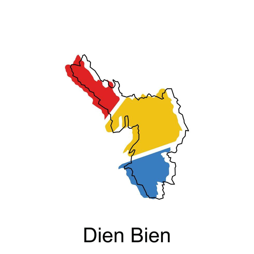 Map of Dien Bien vector design template, World Map International vector template with outline graphic sketch style isolated on white background