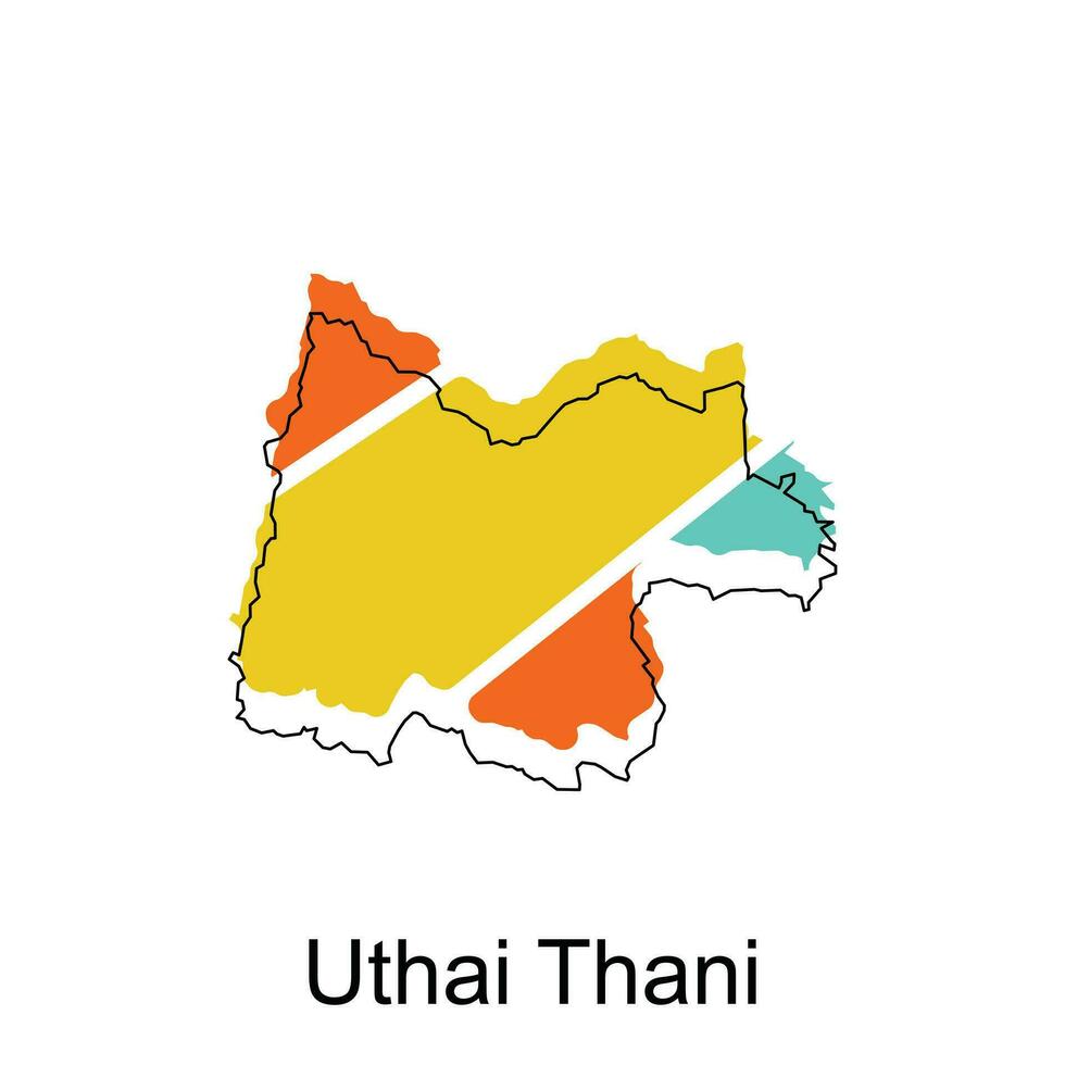 Uthai Thani Map. vector map of Thailand design template with outline graphic sketch style isolated on white background