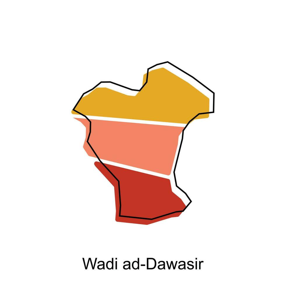 Wadi Ad Dawasir map. vector map of Saudi Arabia capital Country colorful design, illustration design template on white background