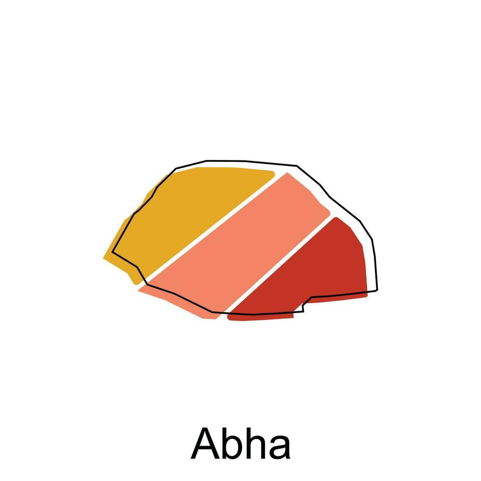 mapa de abha diseño plantilla, mundo mapa internacional vector modelo con contorno gráfico bosquejo estilo aislado en blanco antecedentes