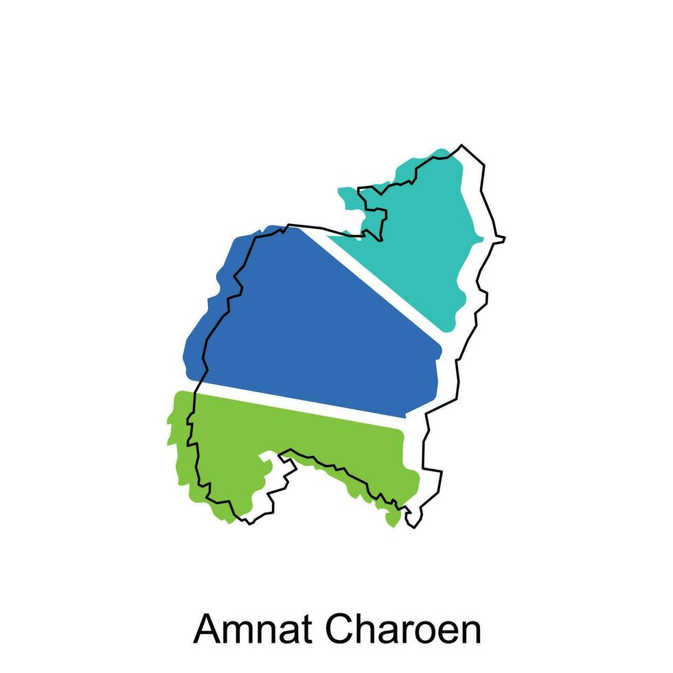 mapa de amnat charoen vector diseño plantilla, nacional fronteras y importante ciudades ilustración