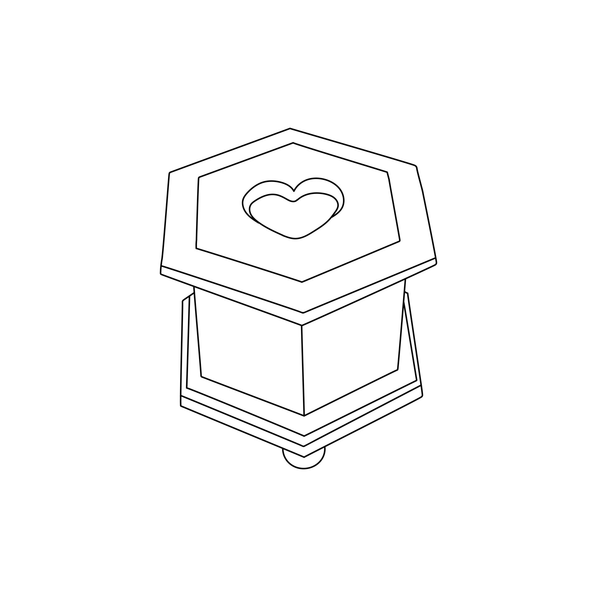 Tissue Box line art design template, vector symbol, sign, outline
