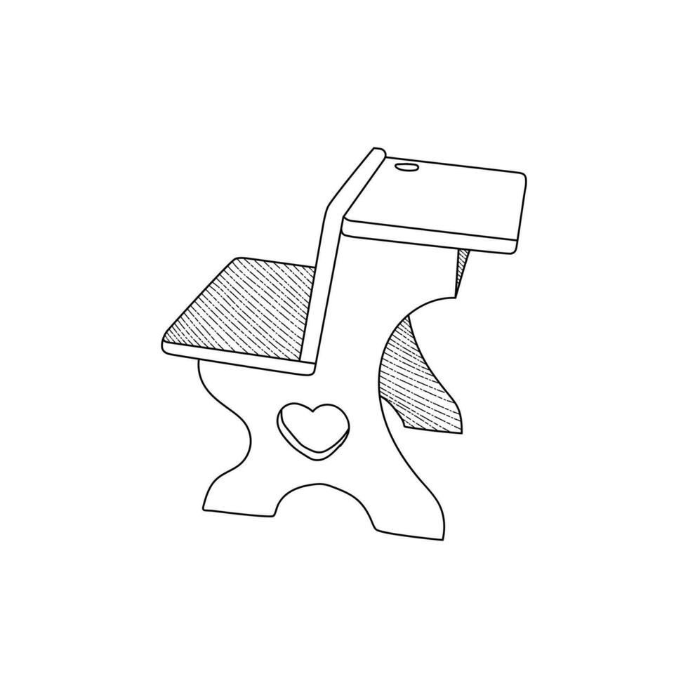 line art Student Desk icon design template, vector symbol, sign, outline illustration.line art design template, vector symbol, sign, outline illustration.